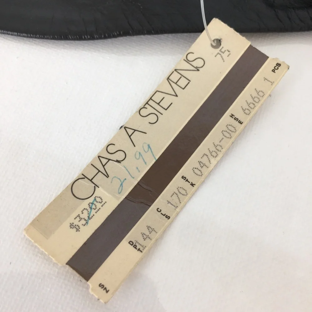 Vintage 80’s Leather Shop Black Soft Genuine Leather Belt NEW Size L Art To Wear